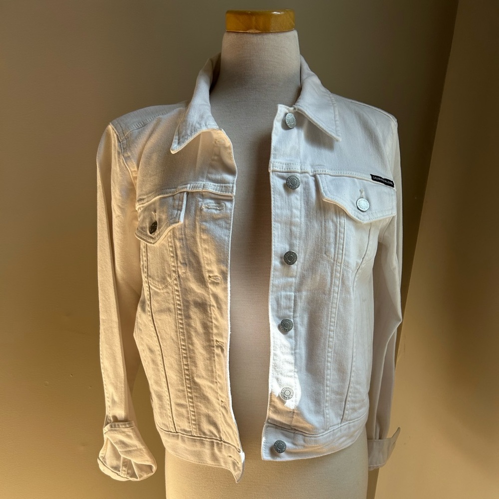 Calvin Klein white Jean jacket. New with tags.
